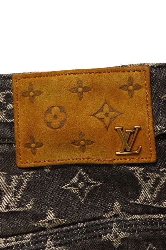 Louis Vuitton 22AW Rm222 UZD Hnd63w Monogram Jacquard Baggy Denim Pants Men's 32
