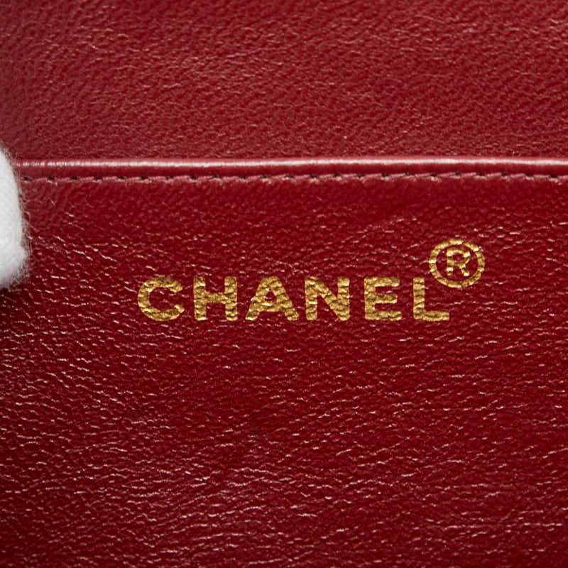 Chanel Coco Mark Deca Matelasse 34 Crossbody Chain Shoulder Bag Black Leather