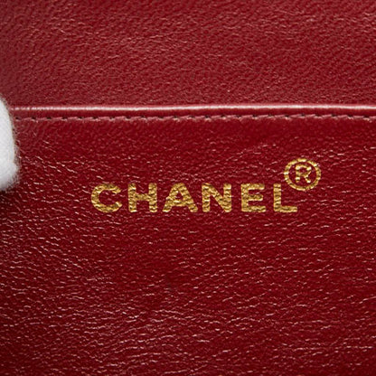 Chanel Coco Mark Deca Matelasse 34 Crossbody Chain Shoulder Bag Black Leather