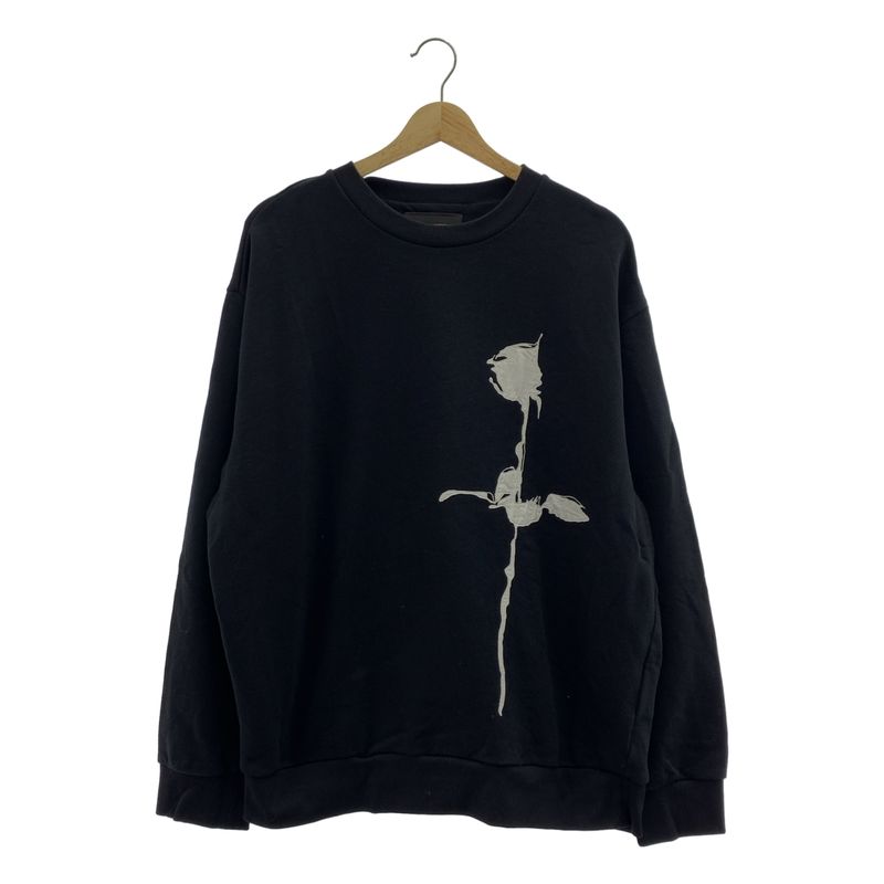 Prada - Flower Patch Crewneck Sweatshirt - M - Black - Men's