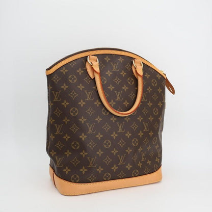 Louis Vuitton Monogram Lock It MM Handbag Tote Bag M40606 Brown PVC Leather