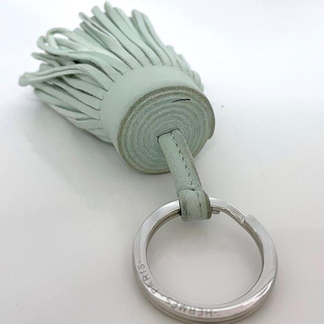 Hermes Key Ring Carmen Light Green Excellent Condition Leather Preowned