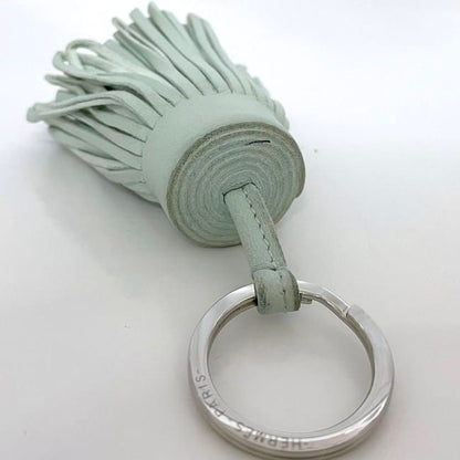 Hermes Key Ring Carmen Light Green Excellent Condition Leather Preowned