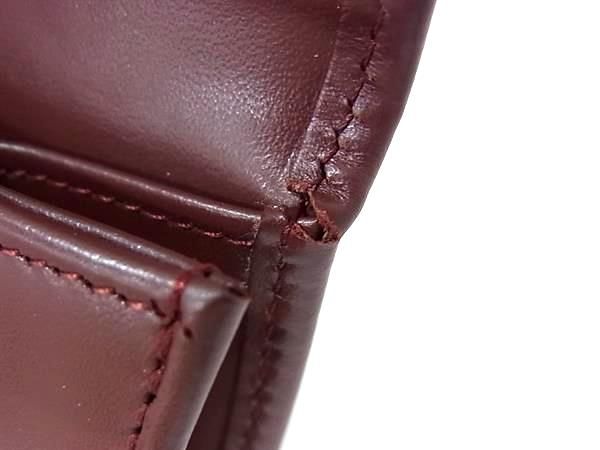 Cartier Leather Must Line Leather Coin Case Coin Purse Ladies Men's Bordeaux