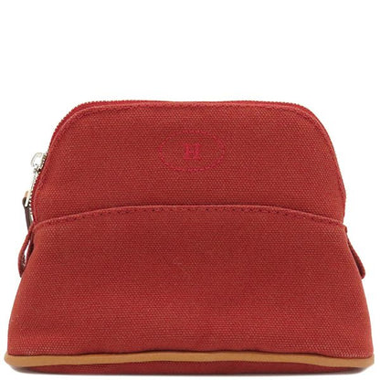 Hermes Pouch Bolide Pouch Mini Cotton Rouge Silver Hardware Red