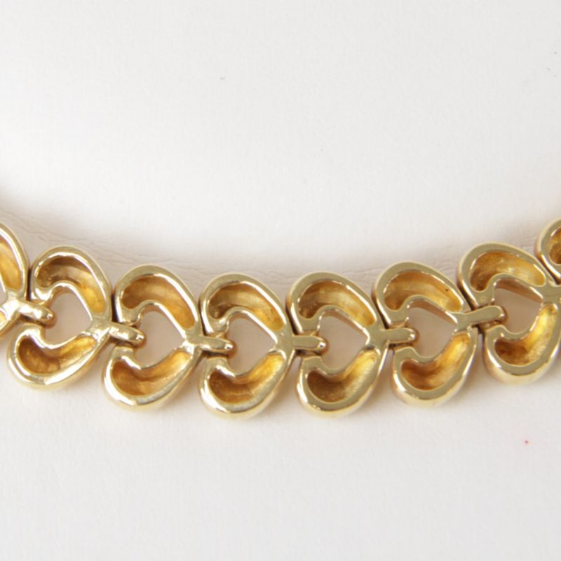 18K Van Cleef & Arpels Heart Link Choker Necklace With Certificate Of