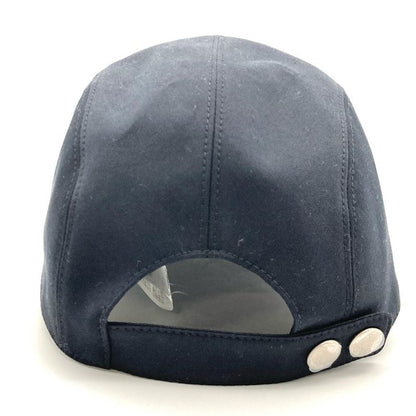 Hermes Nevada Seahorse 59 Cap Cotton Polyurethane Navy Men's