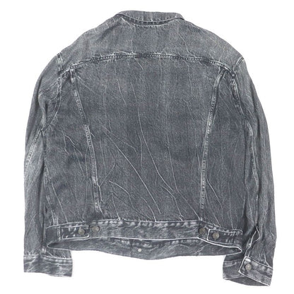 Balenciaga 20SS 621580 Denim Transfer Print Stretch Jacket Blouson Black L Made