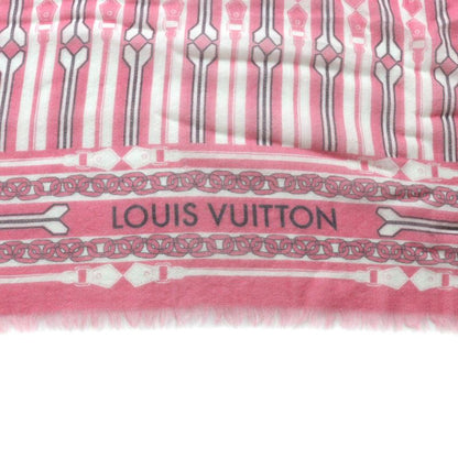 Louis Vuitton M78730 100% Cashmere Fringed Logo Design Large Size Stole Shawl