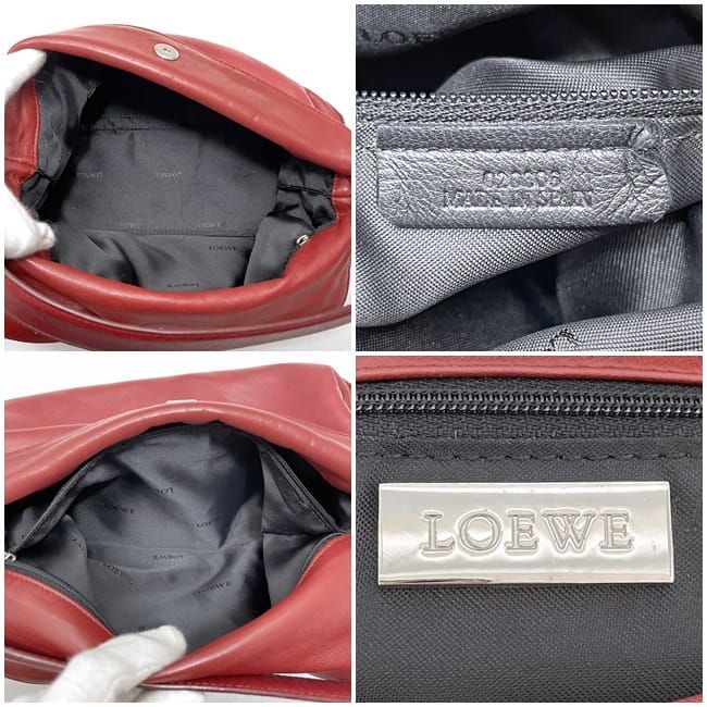 Loewe Semi Shoulder Bag Red Excellent Condition Leather Nappaleather Preowned