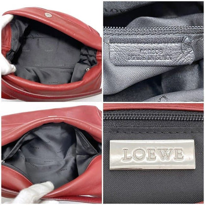Loewe Semi Shoulder Bag Red Excellent Condition Leather Nappaleather Preowned