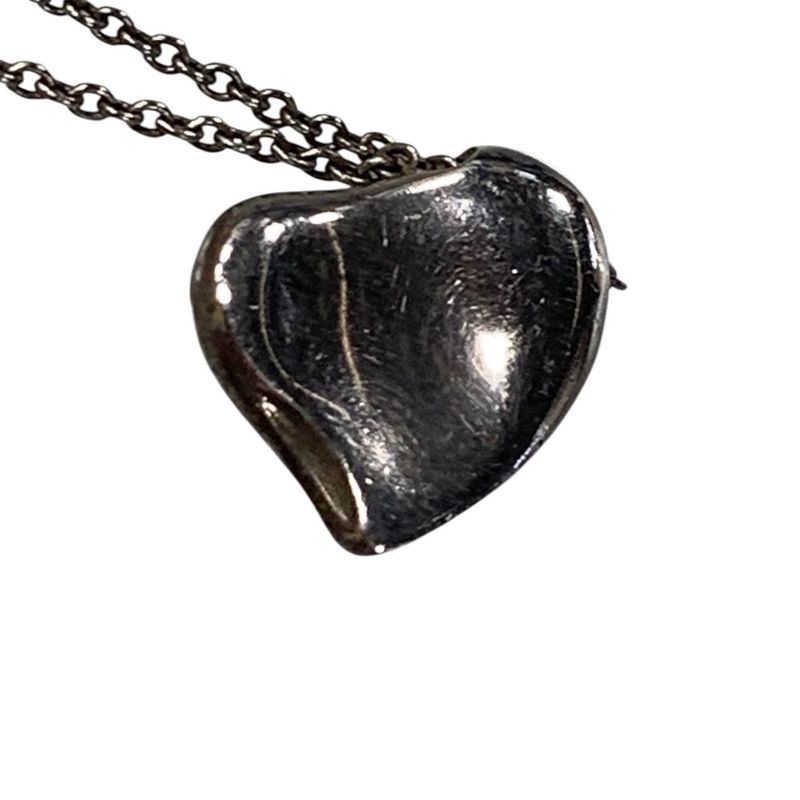 2802 Tiffany & Co Full Heart Silver Necklace Pre-Owned Sv925