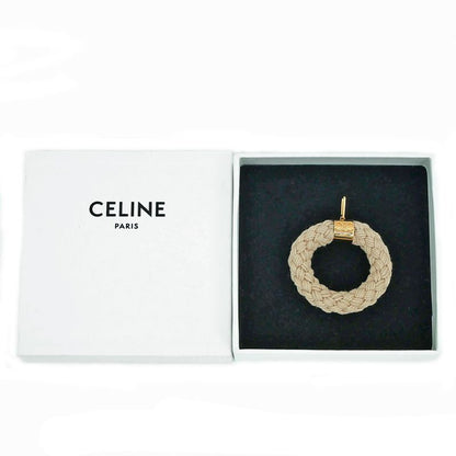 Celine Pendant Top Scrunchie Beige Gold Hardware Plated Accessory-