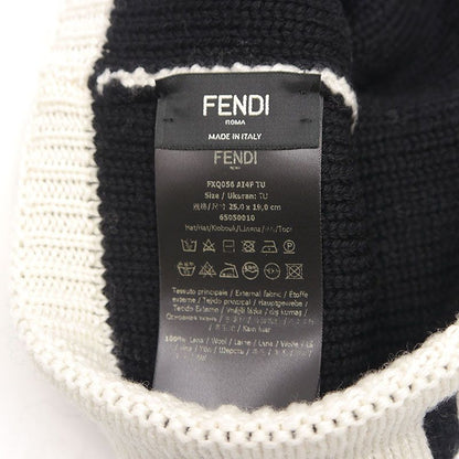Fendi Knit Cap Beanie Wool White And Black