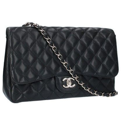 Chanel Deca Matelasse 30 Caviar Skin Single Flap Chain Shoulder Bag Women 30