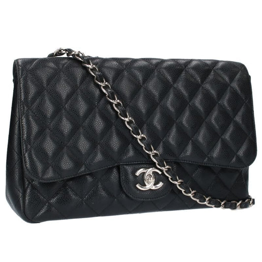 Chanel Deca Matelasse 30 Caviar Skin Single Flap Chain Shoulder Bag Women 30