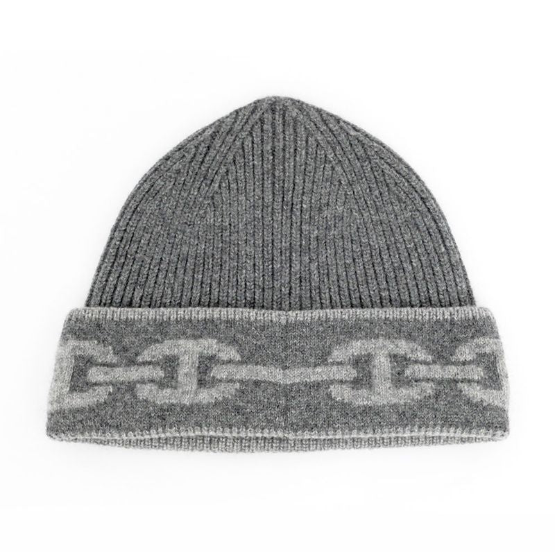 Hermes Knit Cap Heaven Charbon Flannel Gray - L Size Cashmere Hat Knit