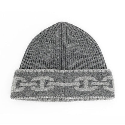 Hermes Knit Cap Heaven Charbon Flannel Gray - L Size Cashmere Hat Knit
