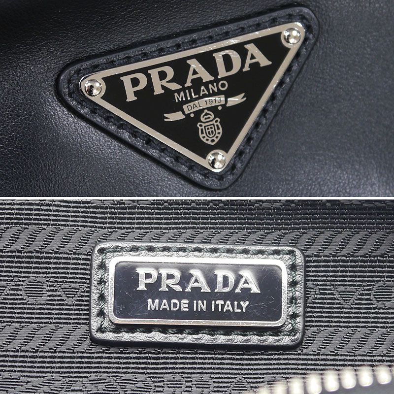Prada Triangle Leather Shoulder Bag 2vh155 Black