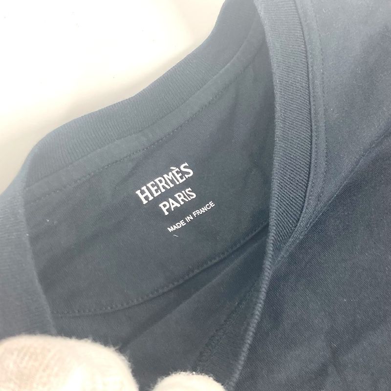 Hermes Dress Long T-shirt Dress Cotton Black