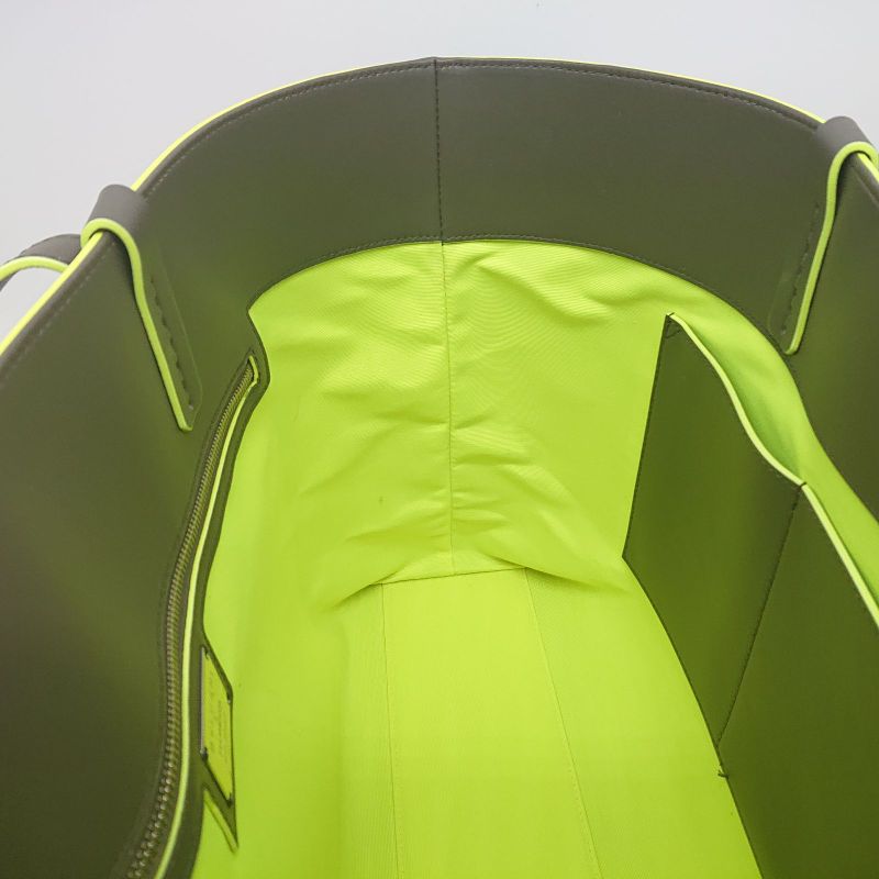 Bulgari X Fragment Collaboration Tote Bag Gray Neon Yellow Storage Bag