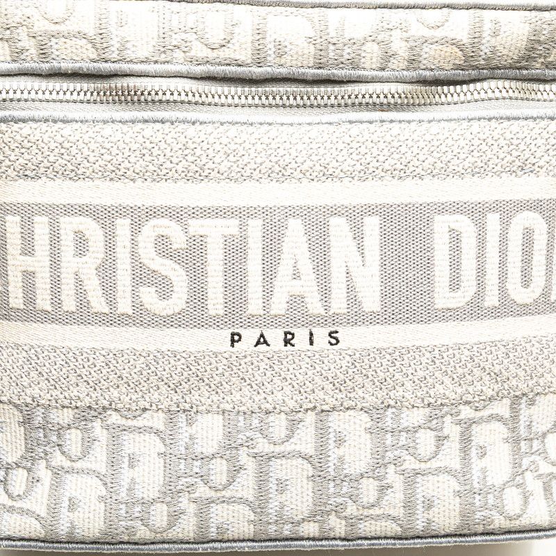Dior Oblique Travel Vanity Vanity Bag Handbag Gray White Canvas Women's Dior