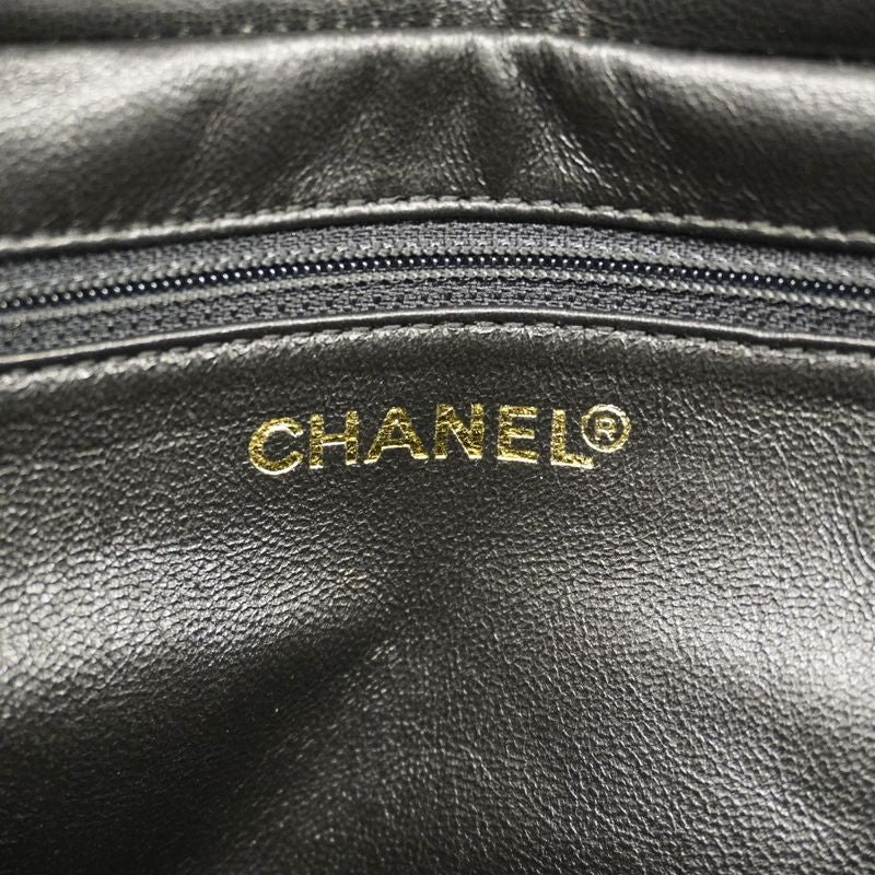 Chanel Handbag Matelasse Chain Caviar Skin Black Gold Hardware Women