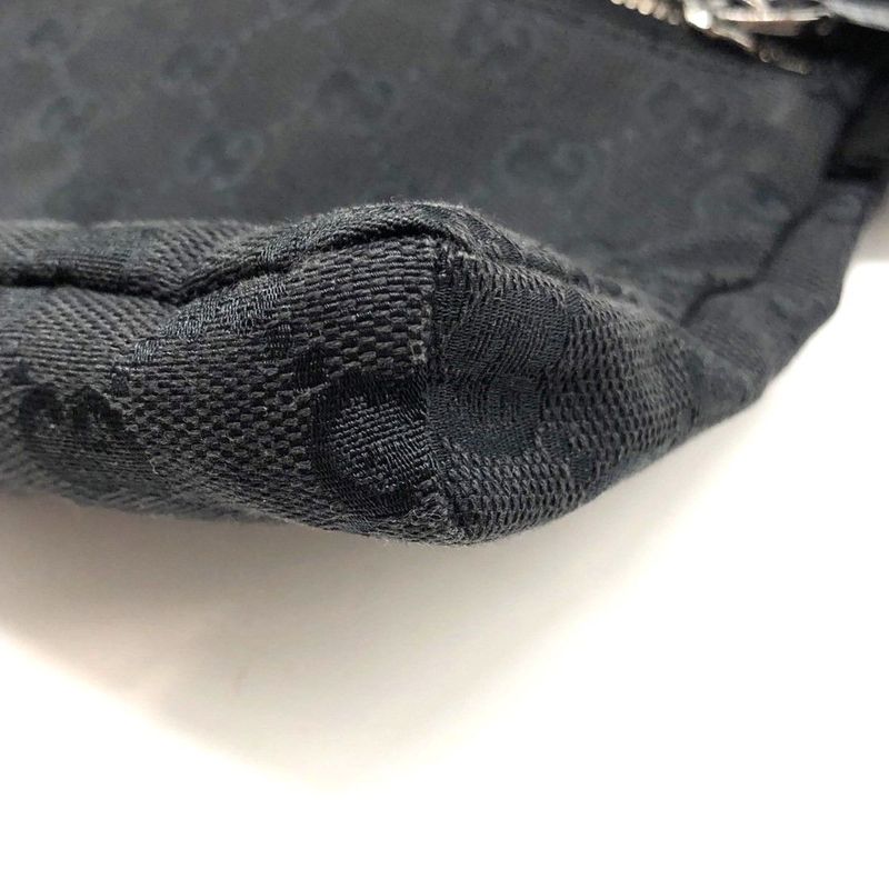 Gucci Body Bag Waist Pouch 28566 GG Canvas Black Zipper Opening Difficulty
