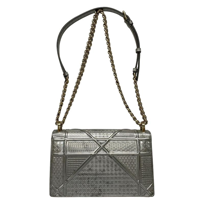 Dior/christian Dior Shoulder Bag Diorama Silver Chain Shoulder Leather