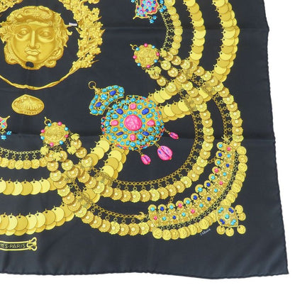 Hermes Scarf Carre 90 Kosmima Space Silk Black Gold Multicolor Fashionable
