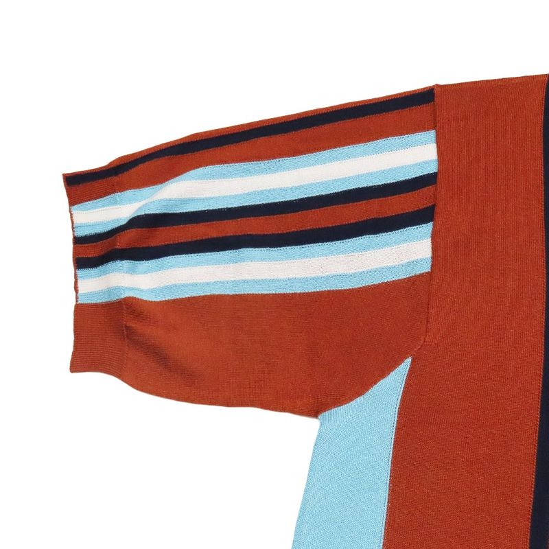 22ss Prada Multi-Stripe Silk Knit Polo Shirt Short Sleeves Logo Embroidery