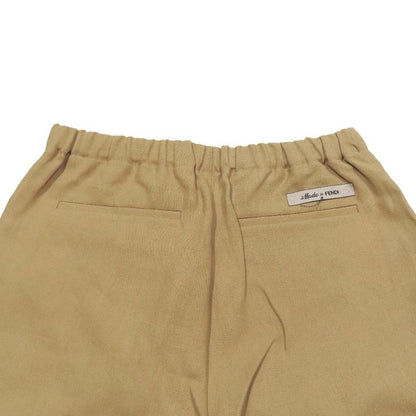 Unused 2023 Fendi Textile Paper Tuck Slacks Wide Straight Pants Bottoms 46