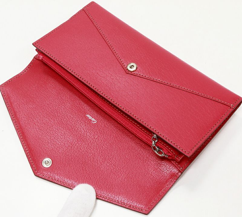 Cartier Long Zipper Folding Wallet With Coin Purse Pink Calf Leather L3001352