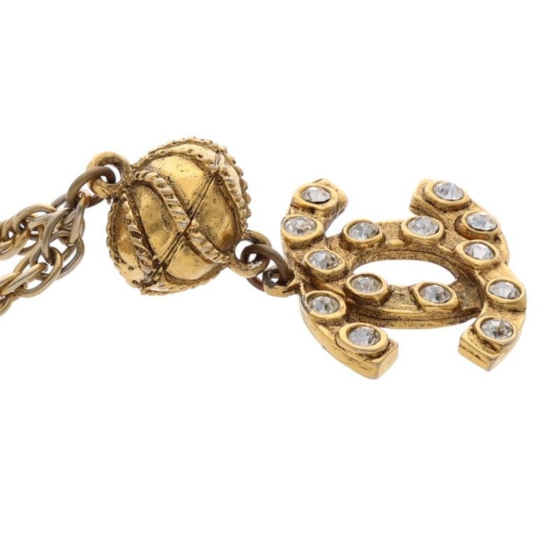 Chanel Coco Mark Rhinestone Necklace Women