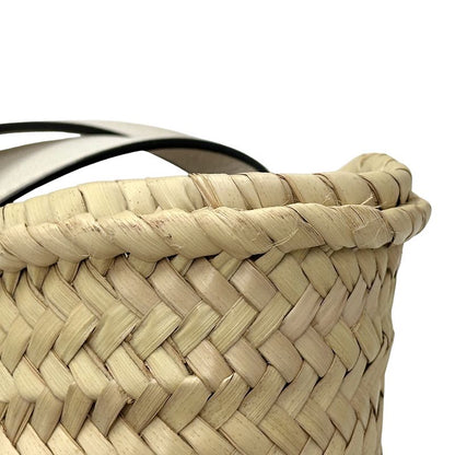 Loewe Bag Women's Brand Anagram Tote Leather Palm Leaf Basket Bag Small White