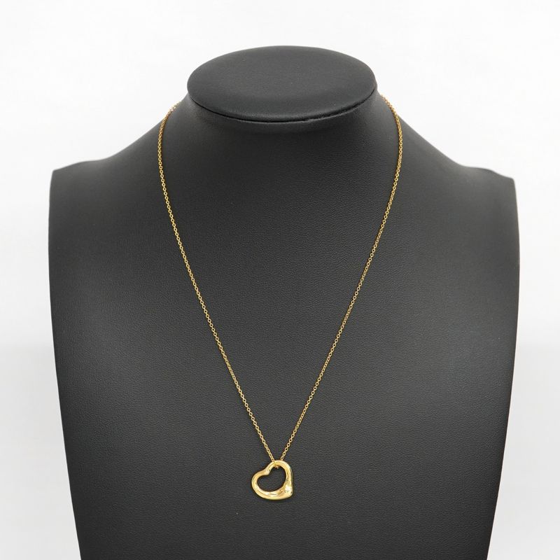 Tiffany & Co Necklace Open Heart 18K Yellow Gold Yellow Gold Ladies