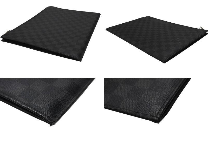 Louis Vuitton Pochette Jour GM Damier Graphite Black Gray Silver Clutch — view 6