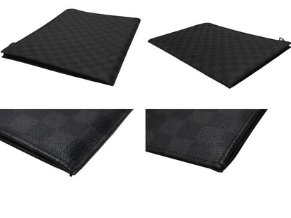 Louis Vuitton Pochette Jour GM Damier Graphite Black Gray Silver Clutch — view 6