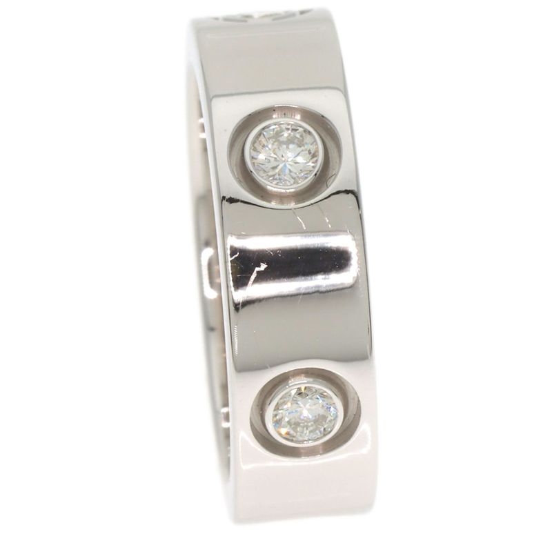 Cartier Love Ring Full Diamond #50 Ring - 18K White Gold Ladies