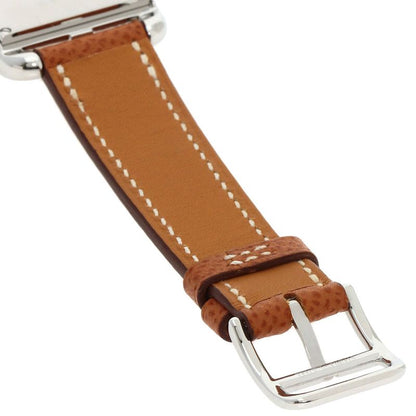Hermes Cc3510 Cape Cod Douzone Watch SS Leather Ladies