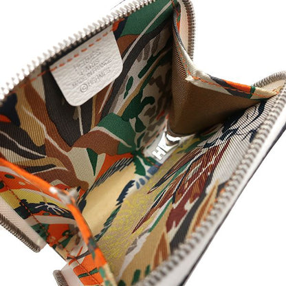 Hermes Coin Case Azap Silk Inn Mini Compact Vaux Epson New White Silver