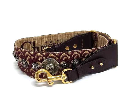 Christian Dior Medallion Trotter Canvas And Leather Shoulder Strap For Bag