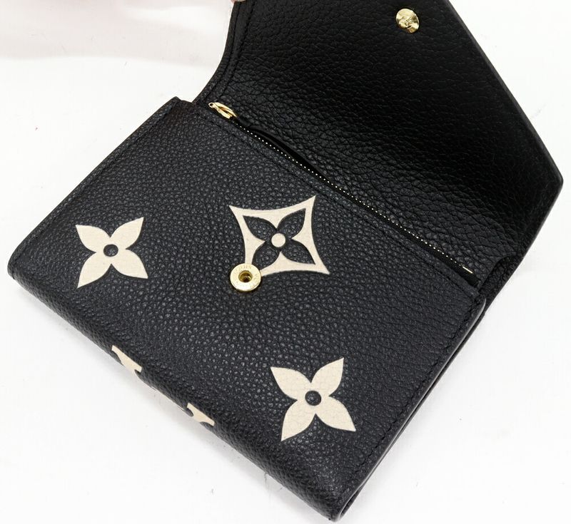 Louis Vuitton Trifold Wallet With Coin Purse Bicolor Monogram Empreinte Black X