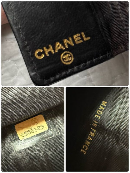 Chanel Black Caviar Skin 6-Ring Key Case Coco Mark Decacoco Box with Authenticit