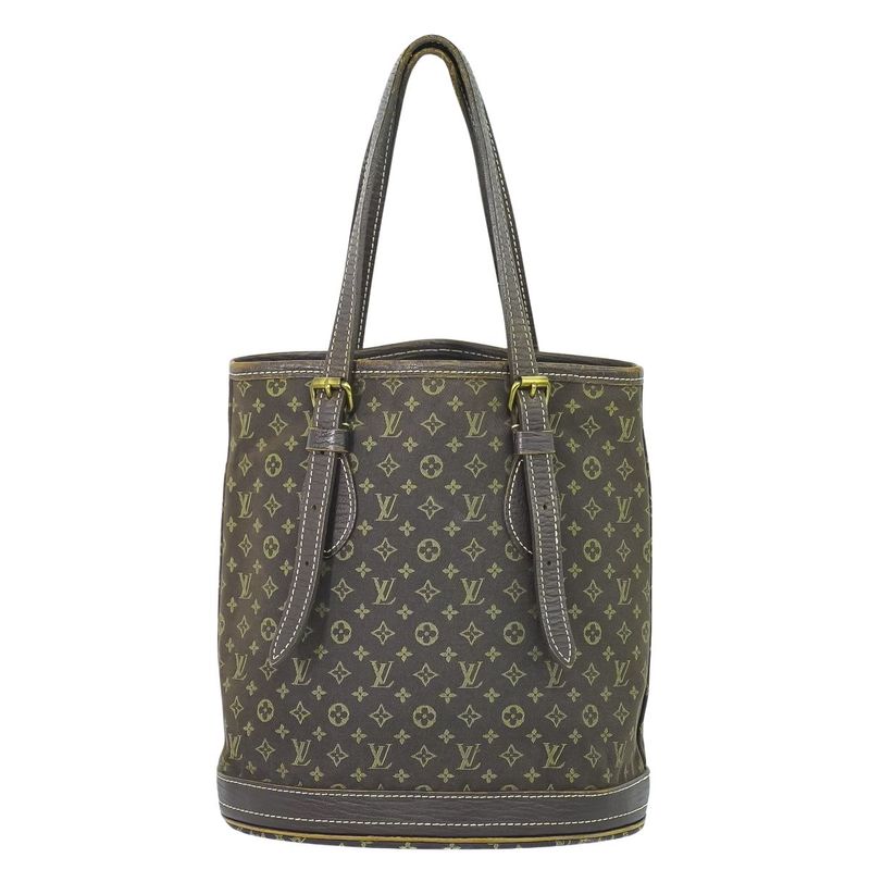 Authentic Louis Vuitton LV Bucket PM Monogram Mini Lin Shoulder Bag Tote Bag