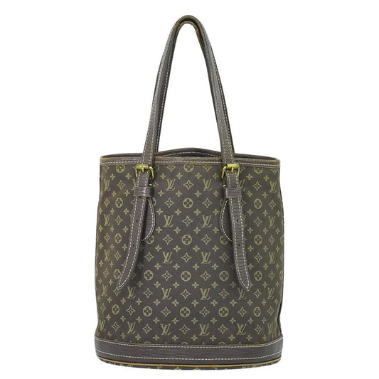 Authentic Louis Vuitton LV Bucket PM Monogram Mini Lin Shoulder Bag Tote Bag