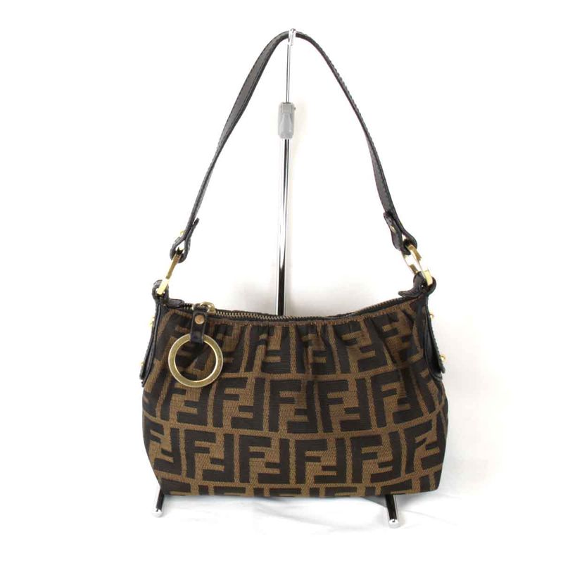 Fendi Zucca 8br354 Shoulder Bag Canvas Brown