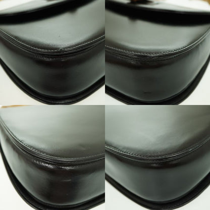 Gucci Bamboo Shoulder Hand Bag Leather Black With Black Shoulder Strap 1294gucci