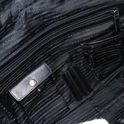Prada Business Bag Va0702 Briefcase Nylon Saffiano Leather Men's