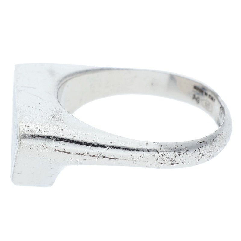 Prada Triangle Logo Silver Ring Men's #12
